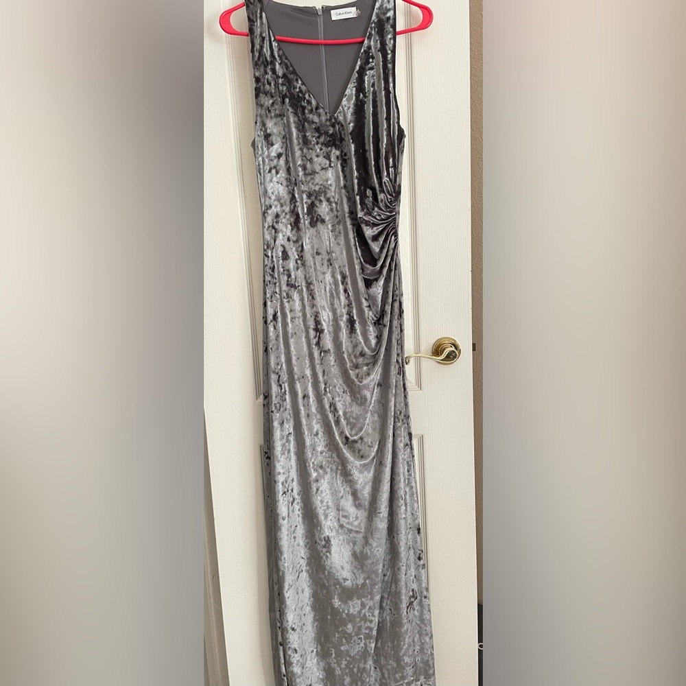 Silver Calvin Klein gown